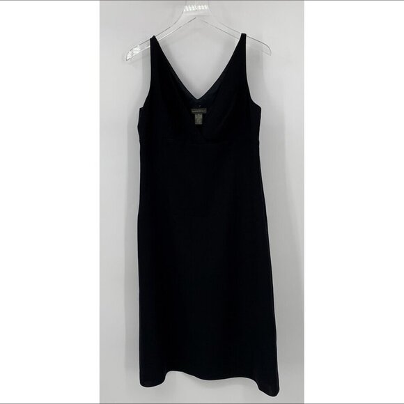 Banana Republic sheath shift dress black crepe empire midi sleeveless new 10 - Picture 1 of 4